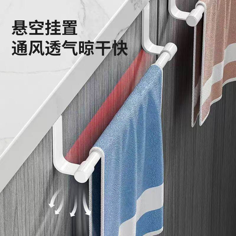 不锈钢厨房橱柜门后毛巾架无痕卫生间浴室门后柜门毛巾杆收纳挂架