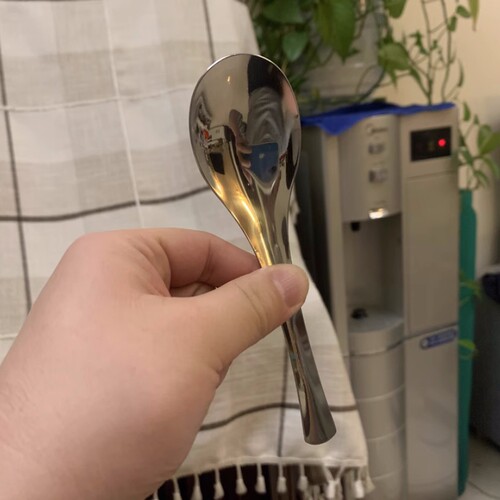 不锈钢加厚家用中式调羹精致吃饭大号汤匙高颜值儿童甜品西瓜勺子