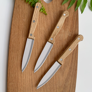 实木柄瓜果刀水果刀家用商用刀削皮刀不锈钢厨房专用开果刀