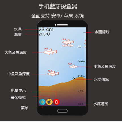 手机探鱼器2023科钓人智能声纳无线手机探鱼器防水蓝牙探鱼器保修