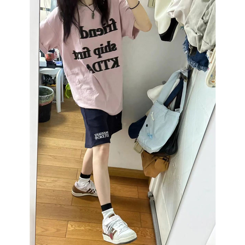 宽松韩版休闲运动套装女夏季短袖短裤纯棉时尚洋气减龄百搭两件套