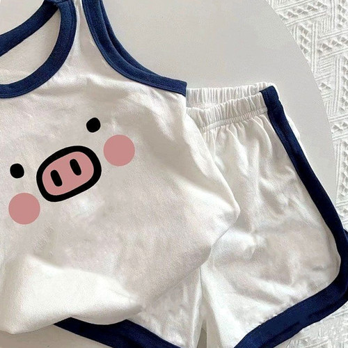 儿童夏季新款纯棉背心短裤套装