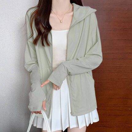 姐妹团防晒衣女原纱型透气宽松设计感长袖外套薄款防紫外线防晒服