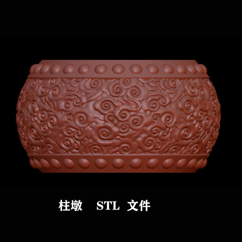 新品仿古祥云柱墩石礅3D图三维立体精雕圆雕图3D打印图雕刻图STL