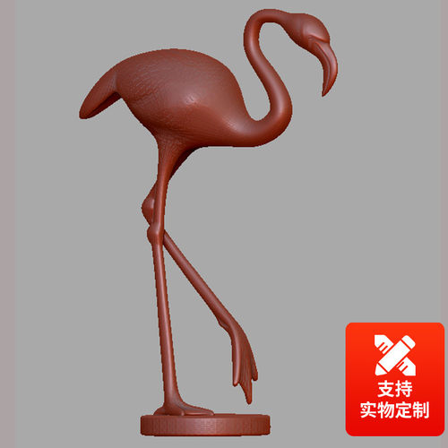 推荐火烈鸟仙鹤丹顶鹤雕塑图三维立体图3D模型打印图STL图雕刻图