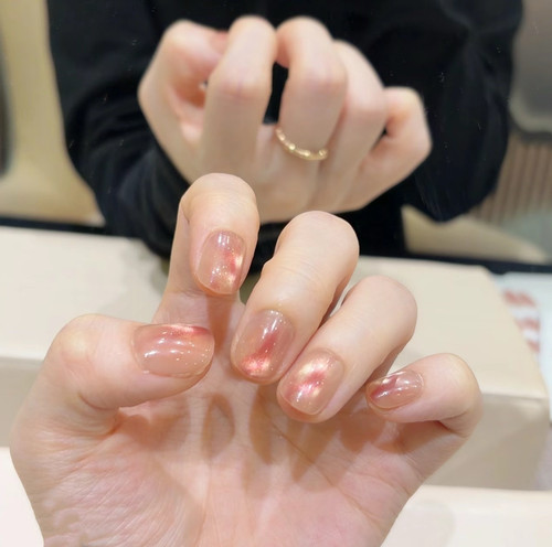 【晕染琥珀】新款玫瑰晕染穿戴甲显白贴片晕染琥珀美甲
