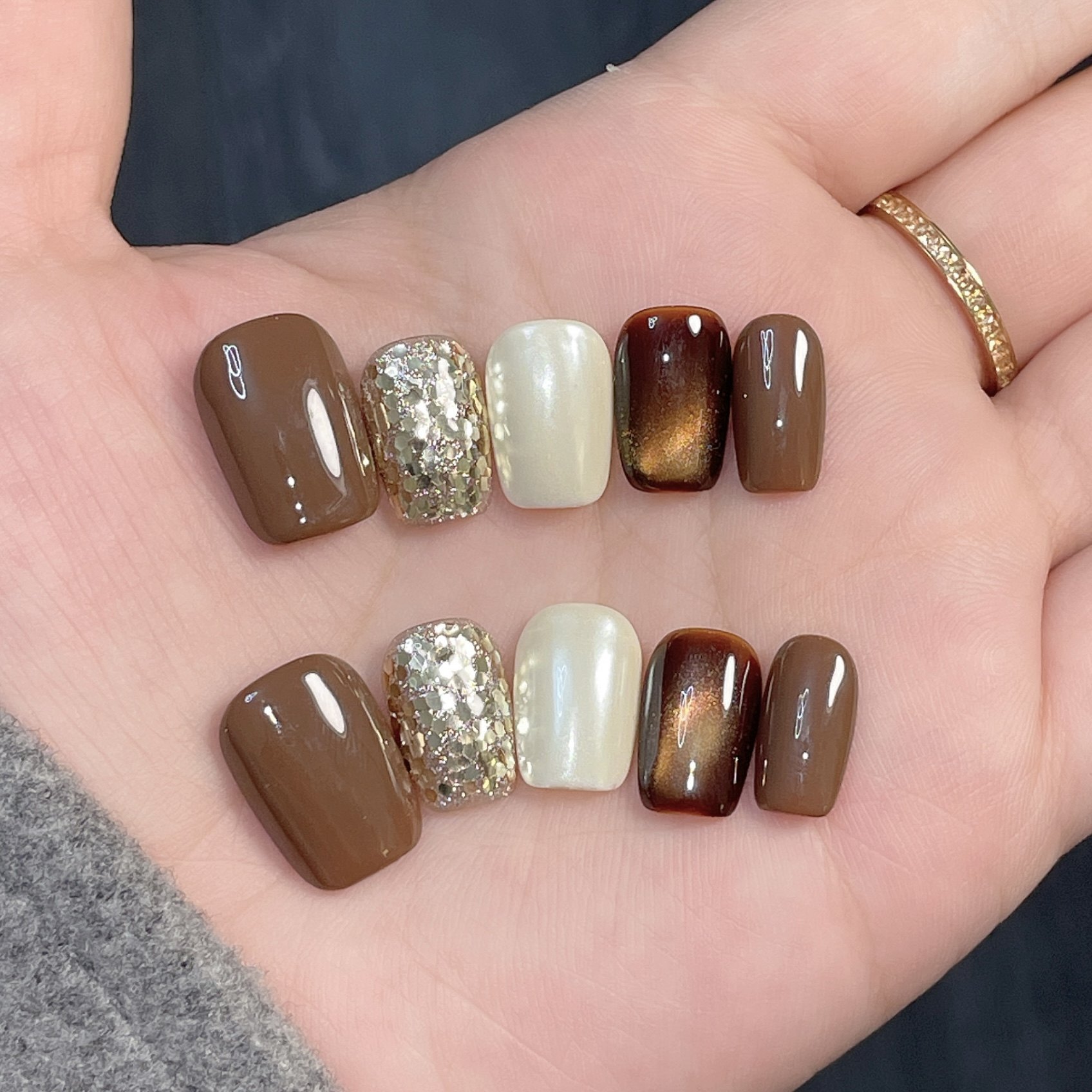 【摩卡棕】新款秋冬美纯手工穿戴甲高级感超显白美甲质感卡其,彩妆/香水/美妆工具,穿戴甲/甲片,淘宝优惠券,粉丝福利购,淘宝优惠卷