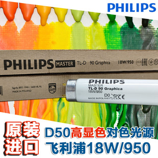 飞利浦TL-D90Graphica 18W/950 965高显色性绘图印刷对色灯箱灯管