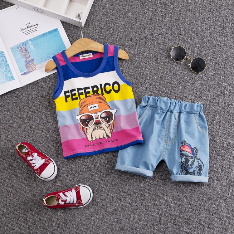 Boy Summer wear suit new pattern Children boy handsome summer Sleeveless vest baby cowboy Pants Two piece setin the Children/Baby/Family fitted , Set  category - from Buy2taobao.com to provide professional Taobao agent buy service
