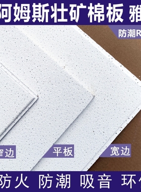 阿姆斯壮雅顿喷磨砂矿棉板3651B办公室防潮吊顶600*600天花吸音板