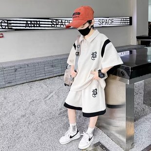 套装 短袖 儿童男孩夏装 男童夏季 2025新款 薄款 POLO衫 时髦痞帅夏款