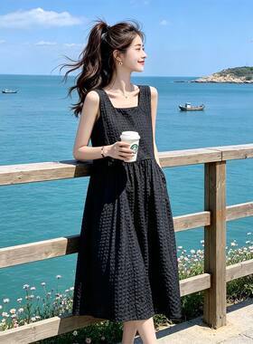休闲百搭气质减龄遮肚子连衣裙女