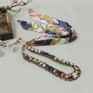 编织丝巾腰带女配牛仔裤连衣裙子装饰雪纺布系带夏季配饰长条丝带