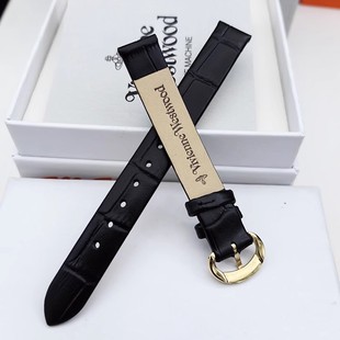 Vivienne Westwood薇薇安西太后真皮表带黑色竹节纹12MM平口通用