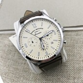 新款 FOSSIL化石手表三眼计时商务休闲石英机芯防水男表FS5696