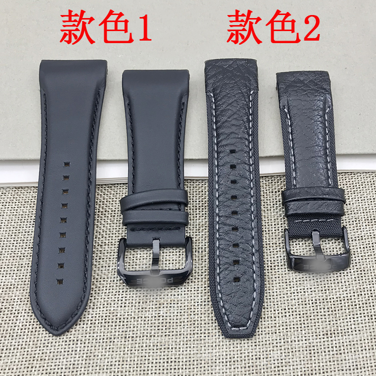 头层牛皮表带荔枝纹湾头接口
