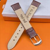 FOLLI FOLLIE芙丽啡色真皮表带十字纹玫瑰金扣16MM通用女表配件