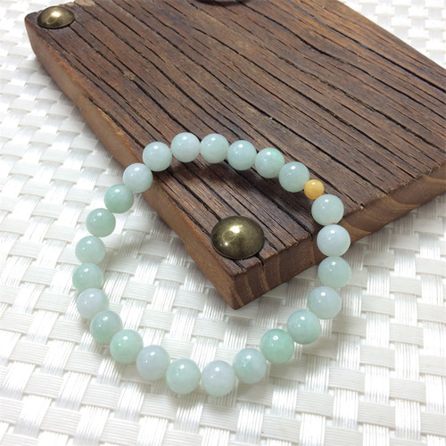 缅甸A货飘花翡翠8mm手串