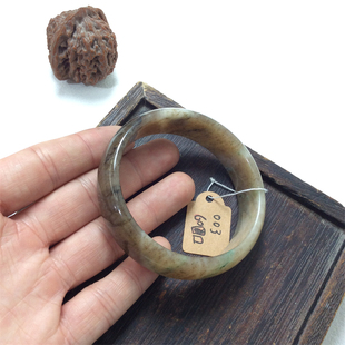 南阳独山玉红糖料手镯手饰独玉天然玉石60圈口镯子手镯女士玉镯子