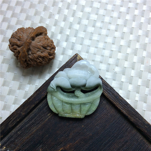 天然南阳独山玉男士莲花吊坠 独玉女士简约款好运连连毛衣链玉坠