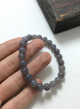 天然玉石新疆和田玉烟紫珠子手串