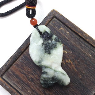 天然玉石独山玉原石鱼手把件小款玉石把件把玩件女士俏色玉手握件