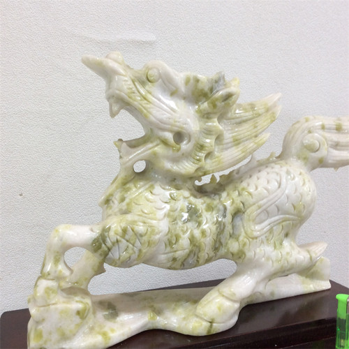 四大名玉蓝田玉麒麟摆件