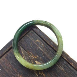 南阳独山玉天蓝料手镯手饰独玉天然玉石57.5圈口镯子手镯女士玉镯