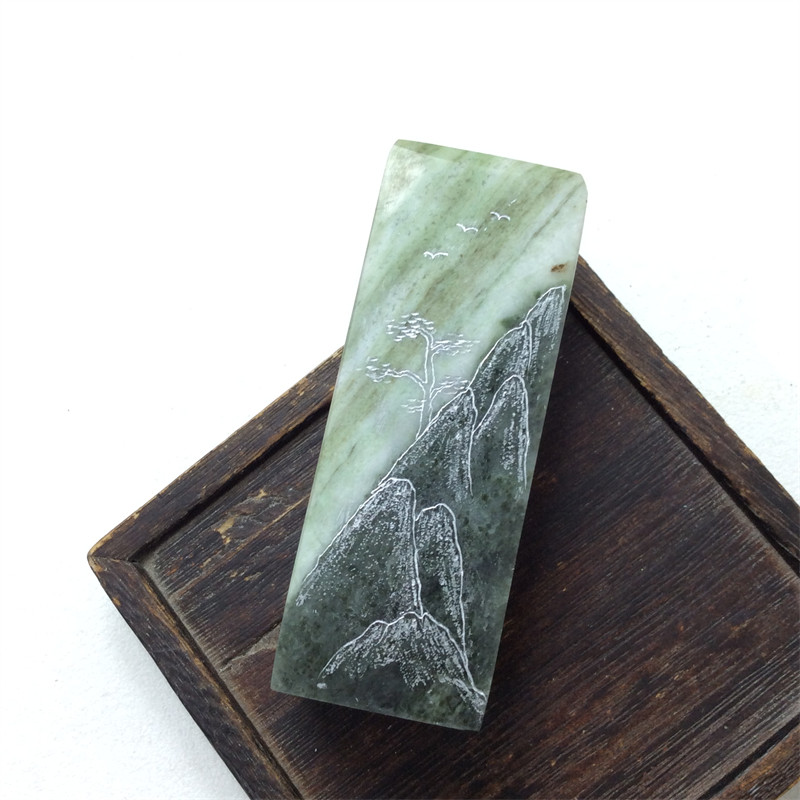 南阳独山玉俏色印章摆件天然玉石创意文房四宝篆刻章料男商务礼物