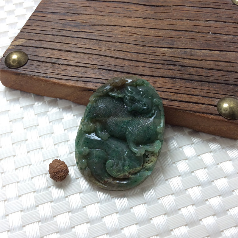独玉独山玉南阳玉天然玉石挂件吊坠天蓝老蓝白天蓝貔貅玉坠玉挂饰