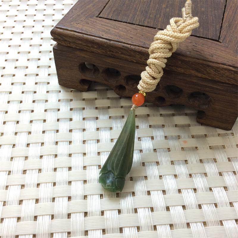 四大名玉吊坠南阳独山玉挂坠玉兰花玉坠天然玉石女士挂件玉毛衣链