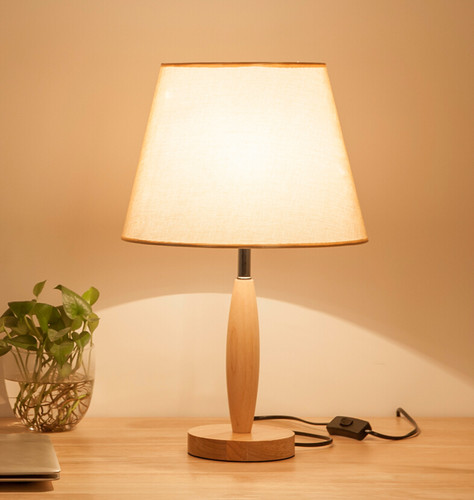 简约现代原木调光欧式风遥控台灯