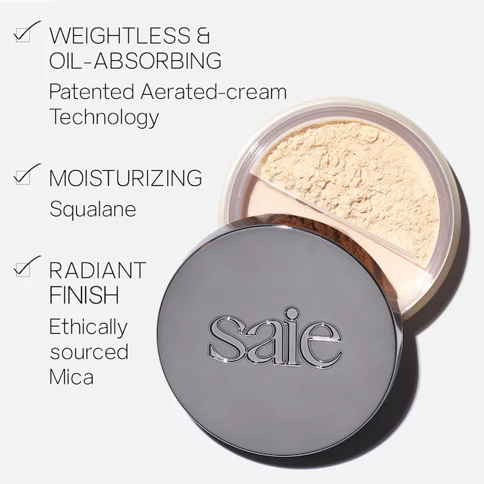 预*定 美国Saie Airset Radiant光泽持久定妆散粉蜜粉4g散粉刷
