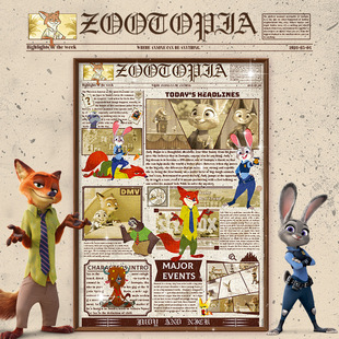 疯狂动物城拼图500片带相框朱迪尼克白卡纸儿童益智成人解压玩具