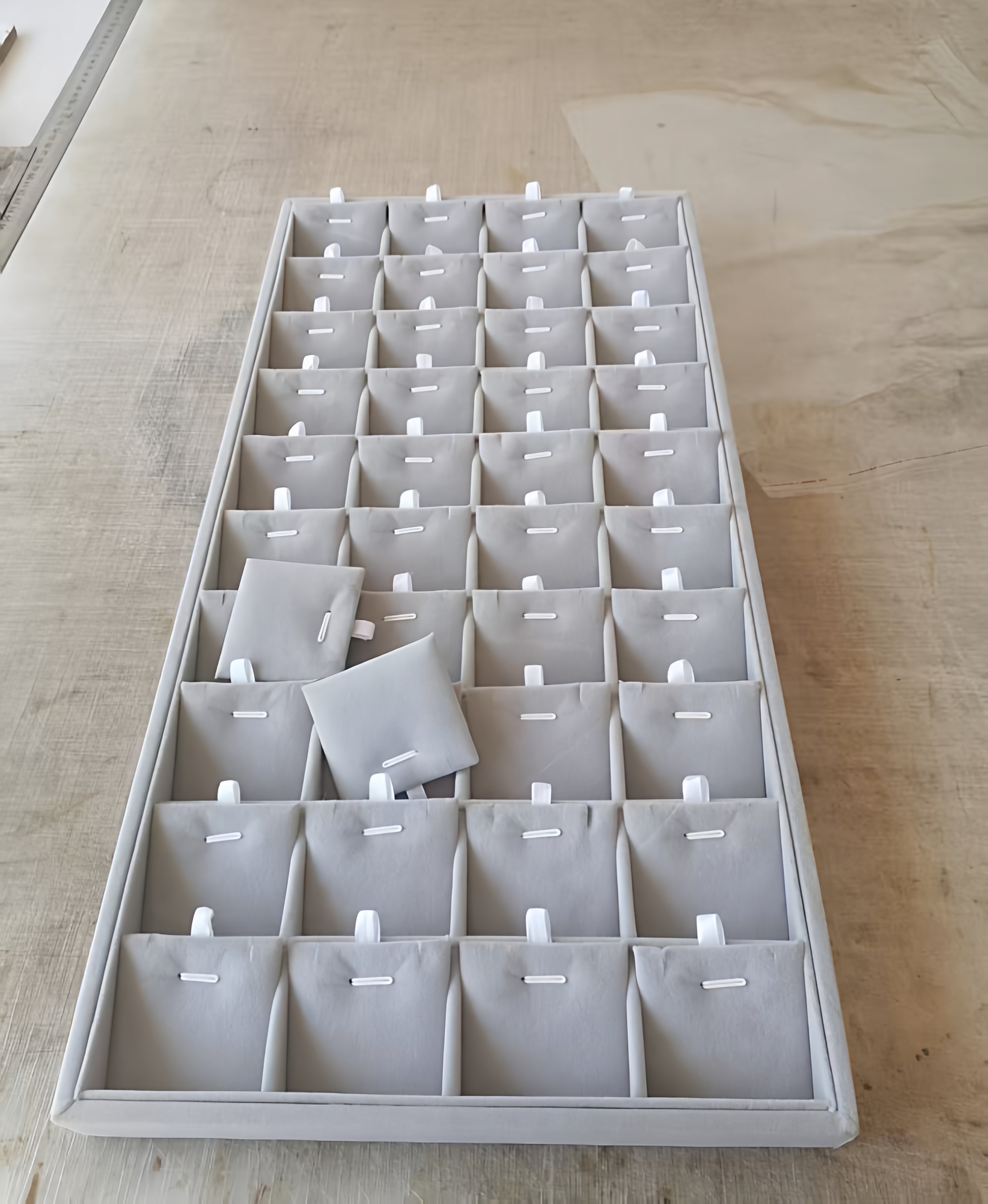 高档大托盘展销会收纳项链金银首饰吊坠木盒订做收纳柜台摆放多位