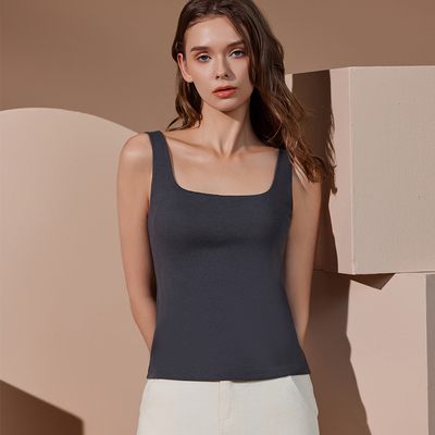 梧桐本色长款带杯背心