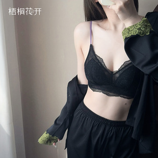 梧桐花开文胸性感蕾丝撞色无钢圈三角杯小背心超薄显小HN65213