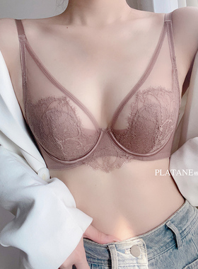 梧桐本色文胸颜熙系列性感蕾丝超薄大胸显小水晶杯内衣WN23221