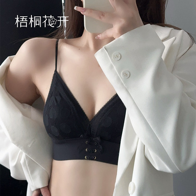 梧桐花开文胸无钢圈法式三角杯