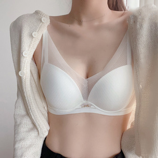 梧桐本色文胸无痕闪光网纱舒适亲肤透气聚拢有型薄款 上托侧收内衣