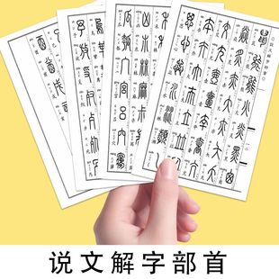 48大张篆体说文解字部首标准示范字临摹贴纸书法入门练字临摹贴画