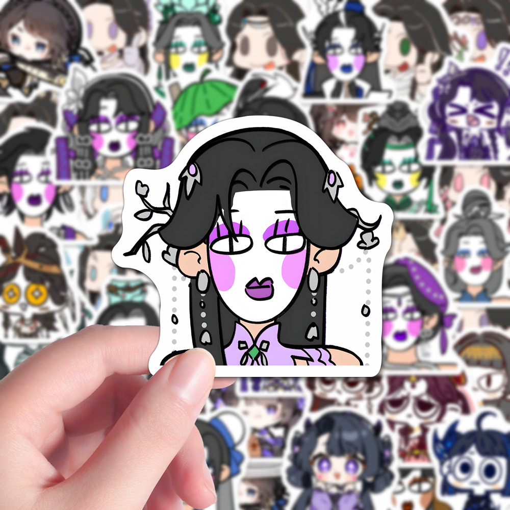 128张新款剑网3表情包二次元游戏卡通抽象沙雕梗图创意行李箱贴纸