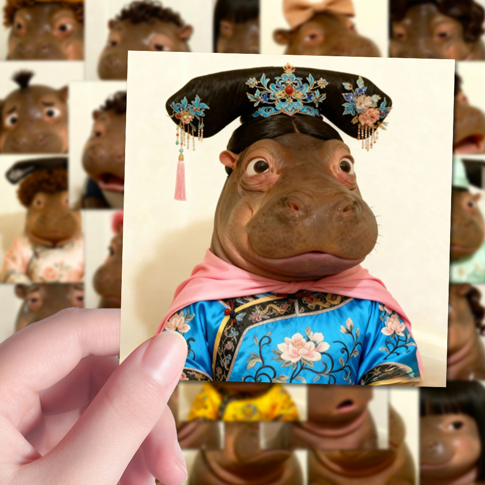 128张河马头像意义不明抽象猎奇趣味表情包整蛊沙雕头像梗图贴纸