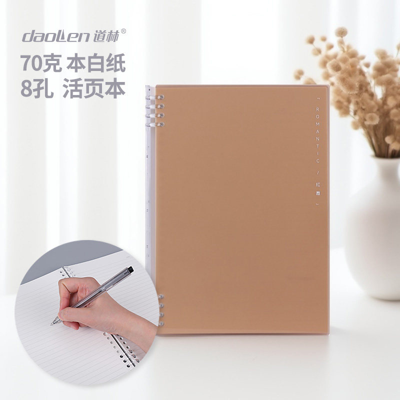 道林活页本不硌手横线8孔易拉夹简约塑料夹26孔可替换学生笔记本