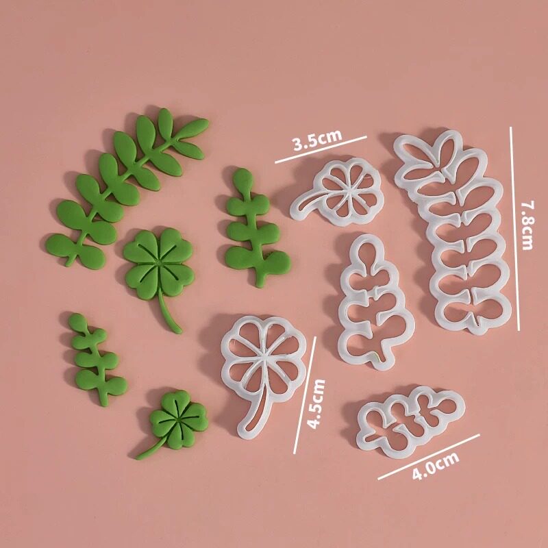翻糖切模叶子四叶草花环树叶清香木树叶小清新蛋糕烘焙装饰模具