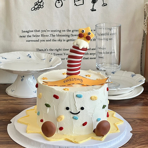 网红可爱许愿星星人蜡烛蛋糕装饰摆件卡通儿童生日公仔蜡烛插件