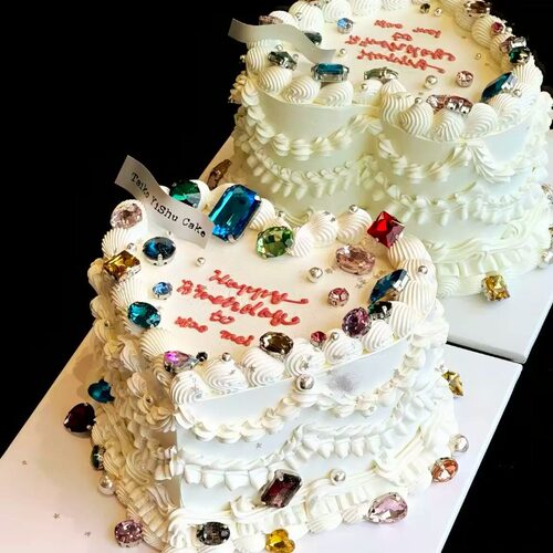网红ins宝石蛋糕装饰彩色钻石水晶女神女孩生日派对甜品装扮插件
