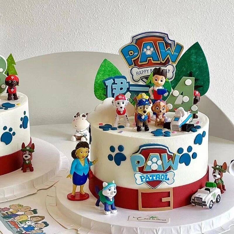 狗狗队长网红蛋糕装饰摆件卡通可爱儿童男孩狗狗生日烘焙装扮插件