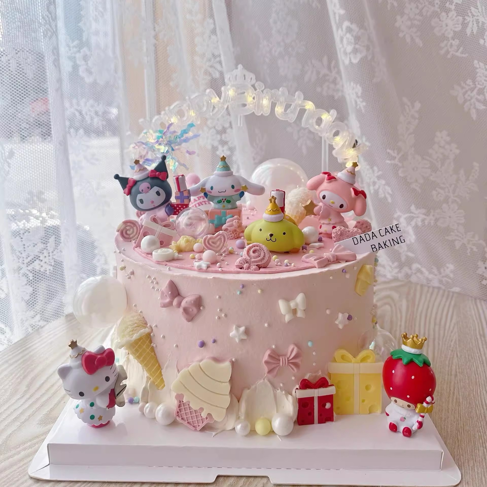 三丽欧派对蛋糕装饰摆件复古可爱美乐蒂库洛米女孩女生生日插件