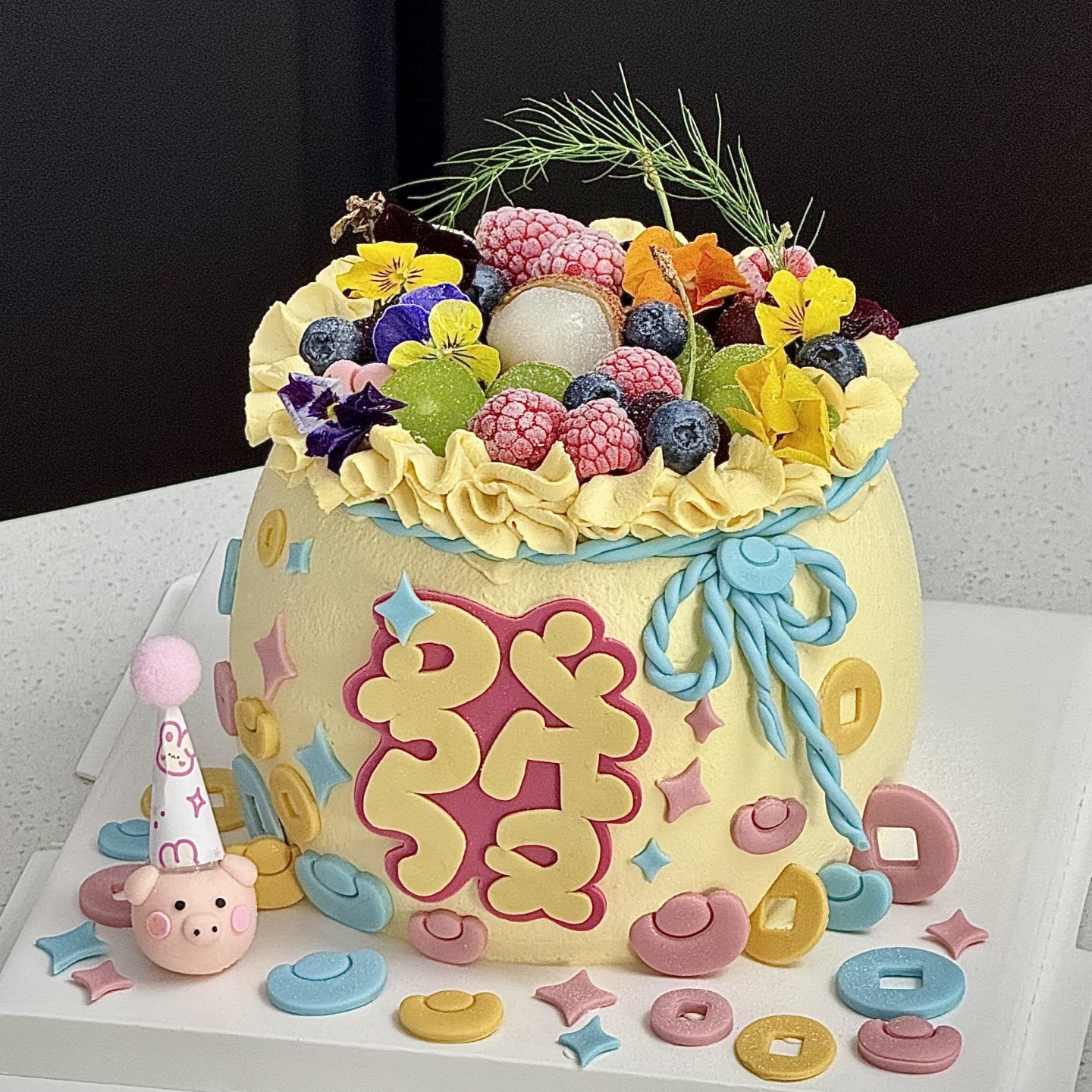 软胶小猪蛋糕装饰发字铜钱福袋元宝切模模具生日烘焙甜品台装扮